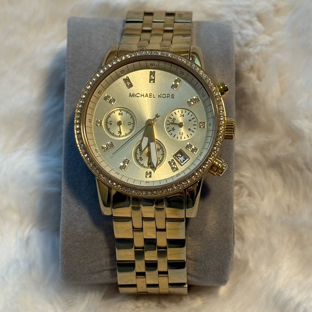 Michael Kors Gold Women's Watch with Crystal Accents